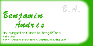 benjamin andris business card